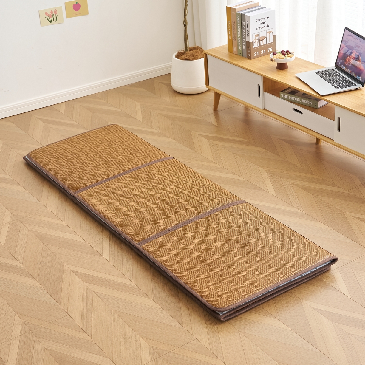 91家纺网 家纺一手货源 找家纺 （总）鹿辉家居（原吉欧力） 2026新款多功能凉感冰藤床垫藤席地垫-九宫格