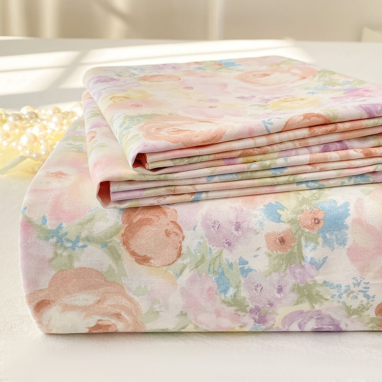 女子家纺 2026新款全棉印花小清新系列-单床单 悦下花影