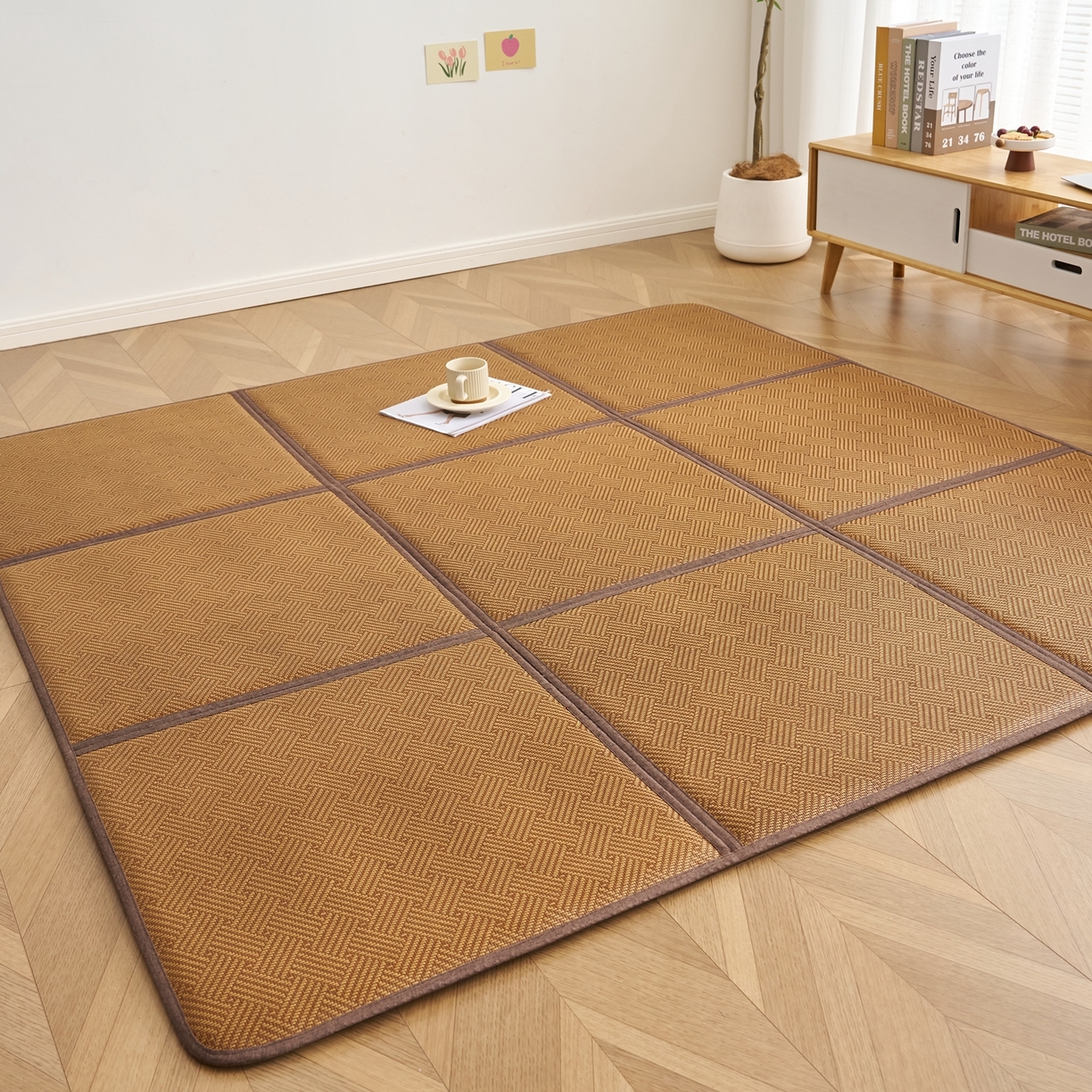 91家纺网 家纺一手货源 找家纺 （总）鹿辉家居（原吉欧力） 2026新款多功能凉感冰藤床垫藤席地垫-九宫格