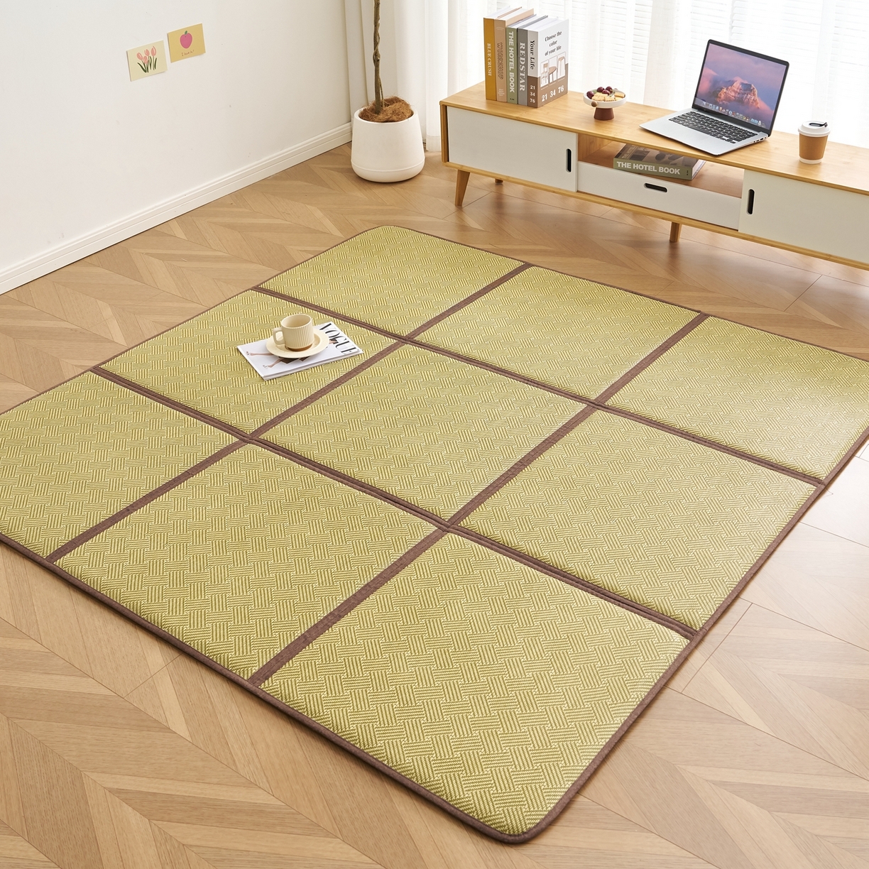 91家纺网 家纺一手货源 找家纺 （总）鹿辉家居（原吉欧力） 2026新款多功能凉感冰藤床垫藤席地垫-九宫格