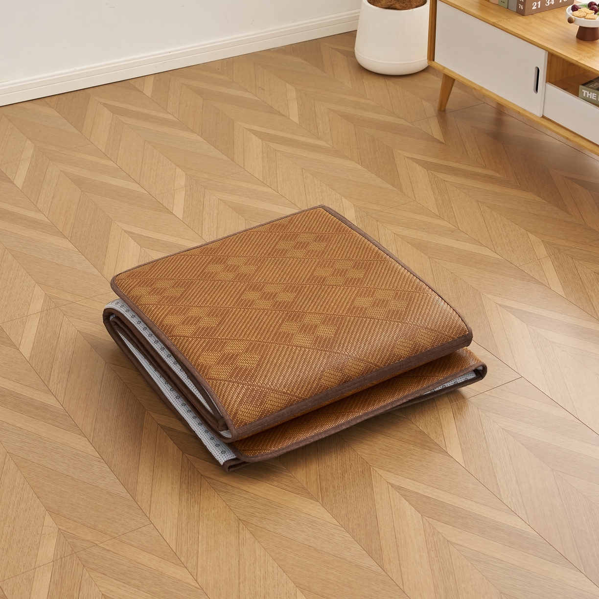 91家纺网 家纺一手货源 找家纺 鹿辉家居（原吉欧力） 2026新款多功能凉感冰藤床垫藤席地垫-九宫格 九宫格