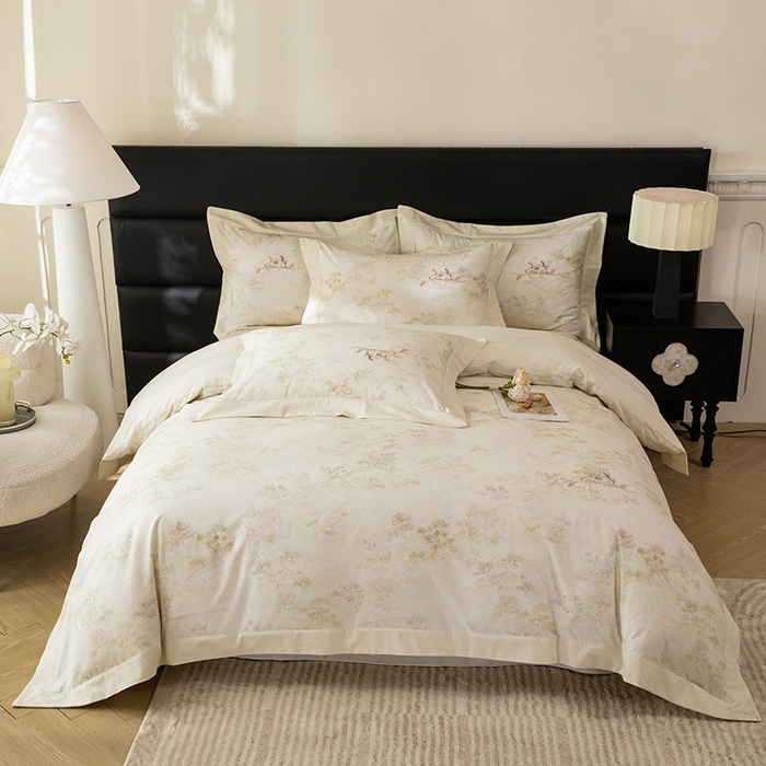 巧玲珑 2026新款全棉绣花四件套 蒙蒙花意-黄