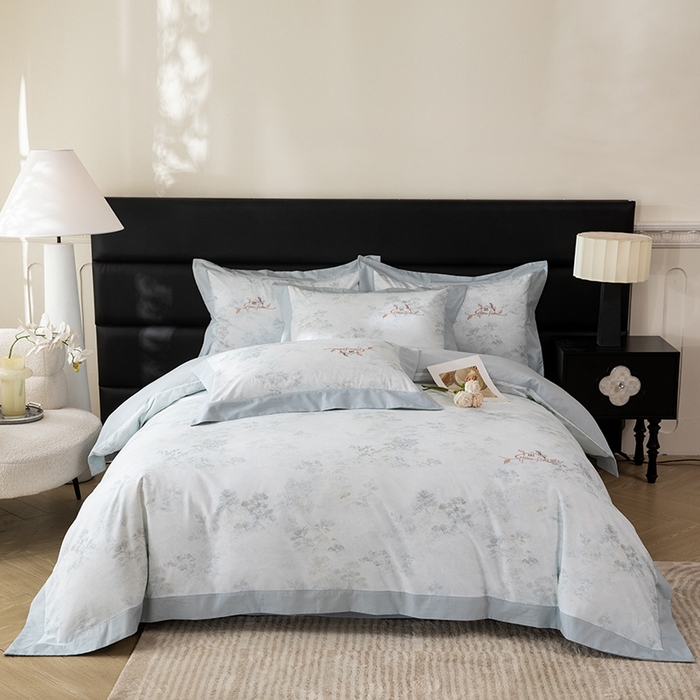 巧玲珑 2026新款全棉绣花四件套 蒙蒙花意-灰