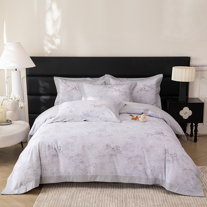 巧玲珑 2026新款全棉绣花四件套 蒙蒙花意-紫