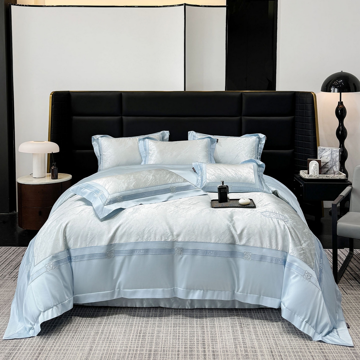 91家纺网 家纺一手货源 找家纺 （总）乔利卡沃 2026春夏新品高端A类贡缎提花长绒棉纯棉四件套100全棉提花被套床单床笠高级感床上用品-慕笙