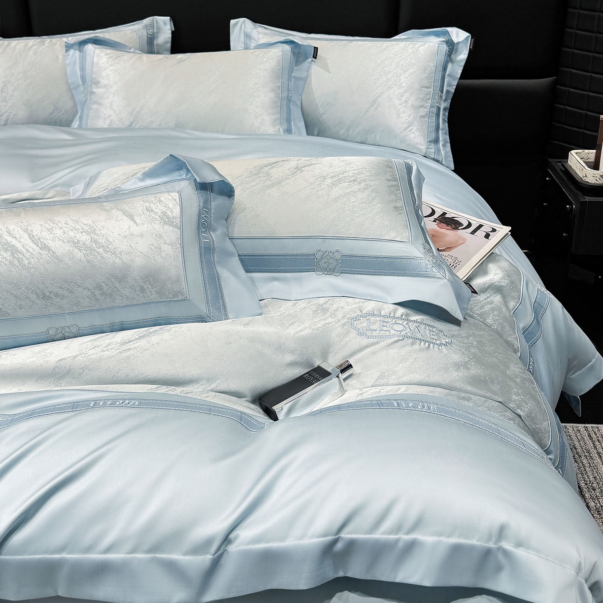 91家纺网 家纺一手货源 找家纺 （总）乔利卡沃 2026春夏新品高端A类贡缎提花长绒棉纯棉四件套100全棉提花被套床单床笠高级感床上用品-慕笙