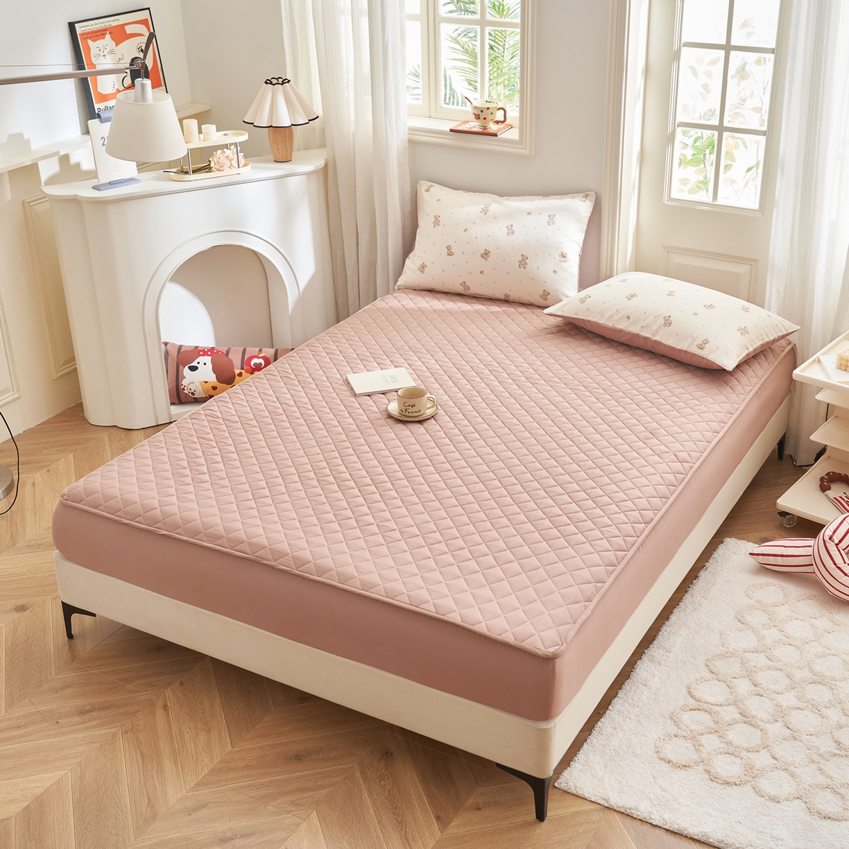 91家纺网 家纺一手货源 找家纺 吾诺家居 吾诺 2026新款 12868全棉印花棉花夏被四件套 全棉夏被四件套新疆棉花被 - 经典系列 奶棕小熊