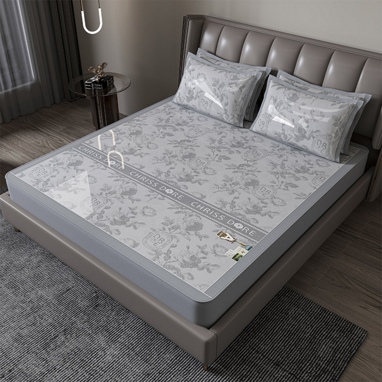 （总）小牛席业 2026春夏新款【建模风格】双PE高凉感-盛世蔷薇凉感冰丝席（床笠款）