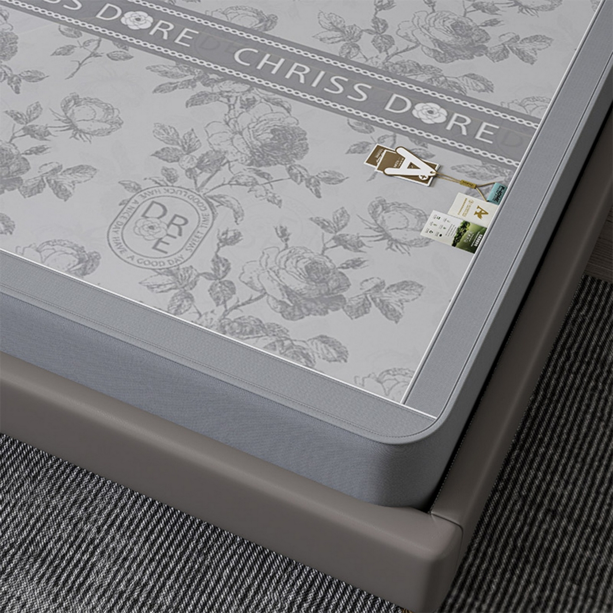 91家纺网 家纺一手货源 找家纺 （总）小牛席业 2026春夏新款【建模风格】双PE高凉感-盛世蔷薇凉感冰丝席（床笠款）