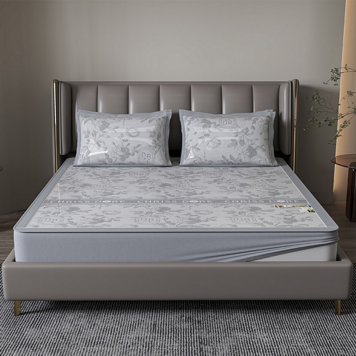 91家纺网 家纺一手货源 找家纺 （总）小牛席业 2026春夏新款【建模风格】双PE高凉感-盛世蔷薇凉感冰丝席（床笠款）