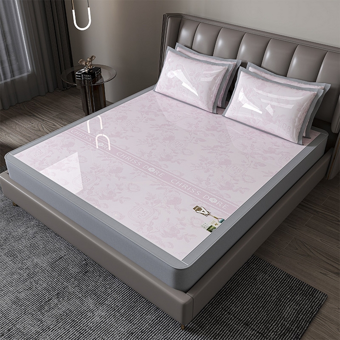 91家纺网 家纺一手货源 找家纺 （总）小牛席业 2026春夏新款【建模风格】双PE高凉感-盛世蔷薇凉感冰丝席（床笠款）