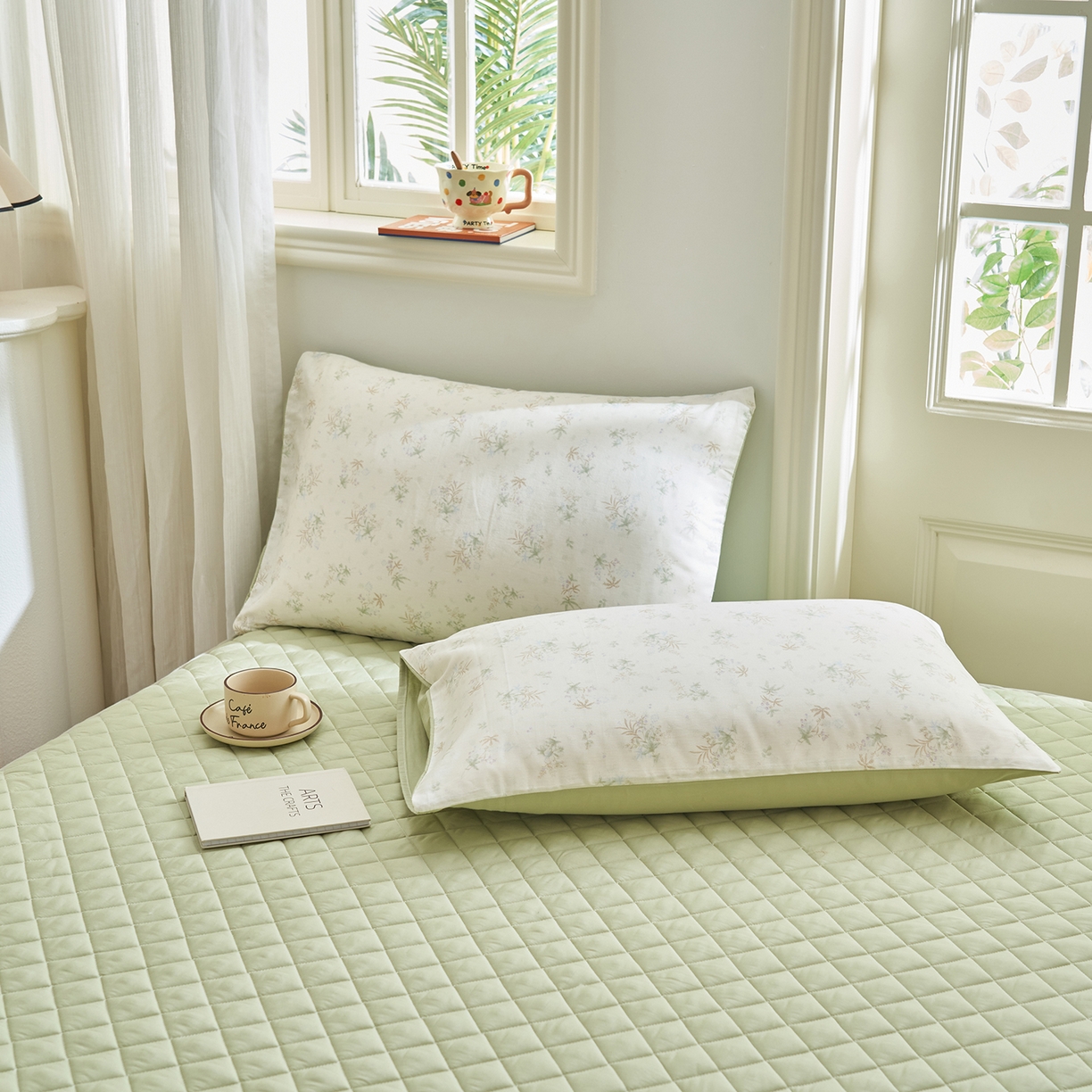 91家纺网 家纺一手货源 找家纺 吾诺家居 吾诺 2026新款 12868全棉印花棉花夏被四件套 全棉夏被四件套新疆棉花被 - 经典系列 浅春织叶