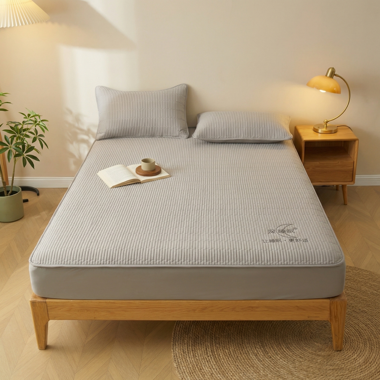 邵依家纺 2026新款A类亲肤纯棉床笠系列-深睡眠 深睡眠-繁星灰