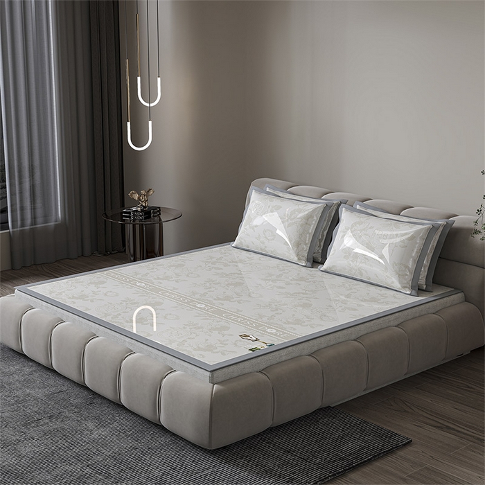 91家纺网 家纺一手货源 找家纺 小牛席业 2026春夏新款【建模风格】双PE高凉感-盛世蔷薇凉感冰丝席 盛世蔷薇-香槟