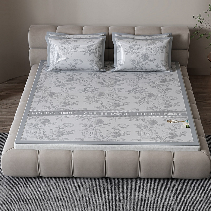 91家纺网 家纺一手货源 找家纺 （总）小牛席业 2026春夏新款【建模风格】双PE高凉感-盛世蔷薇凉感冰丝席凉席藤席冰藤席竹席乳胶席凉豆豆席空调席