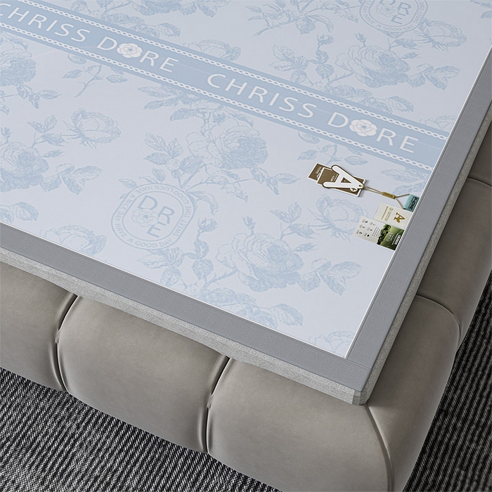 91家纺网 家纺一手货源 找家纺 小牛席业 2026春夏新款【建模风格】双PE高凉感-盛世蔷薇凉感冰丝席 盛世蔷薇-蓝色