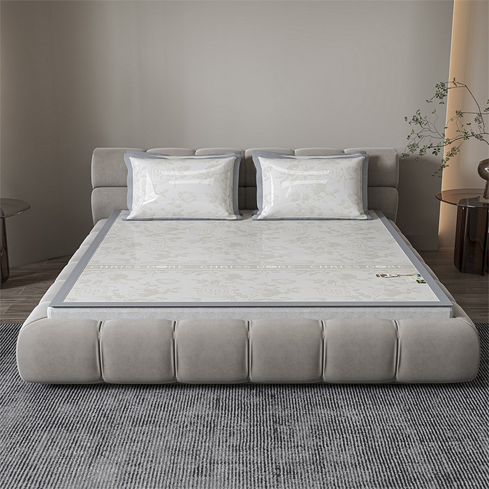 91家纺网 家纺一手货源 找家纺 小牛席业 2026春夏新款【建模风格】双PE高凉感-盛世蔷薇凉感冰丝席 盛世蔷薇-香槟