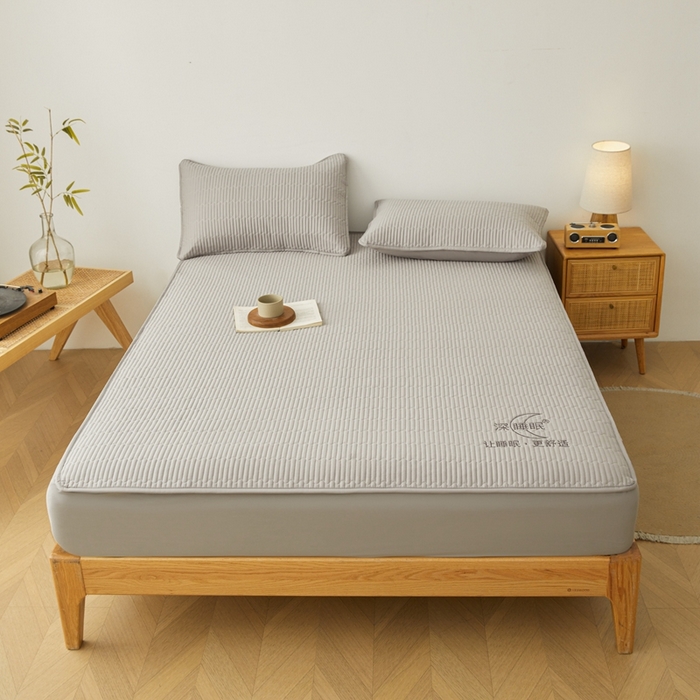 91家纺网 家纺一手货源 找家纺 邵依家纺 2026新款A类亲肤纯棉床笠系列-深睡眠 深睡眠-繁星灰