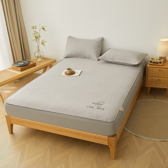 91家纺网 家纺一手货源 找家纺 邵依家纺 2026新款A类亲肤纯棉床笠系列-深睡眠 深睡眠-繁星灰