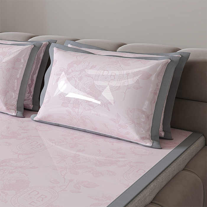 91家纺网 家纺一手货源 找家纺 小牛席业 2026春夏新款【建模风格】双PE高凉感-盛世蔷薇凉感冰丝席 盛世蔷薇-粉色