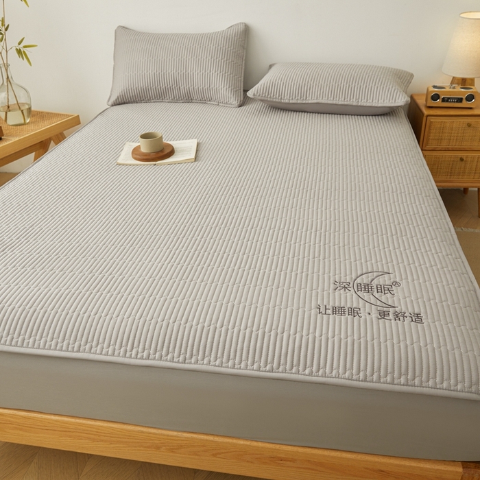 91家纺网 家纺一手货源 找家纺 邵依家纺 2026新款A类亲肤纯棉床笠系列-深睡眠 深睡眠-繁星灰