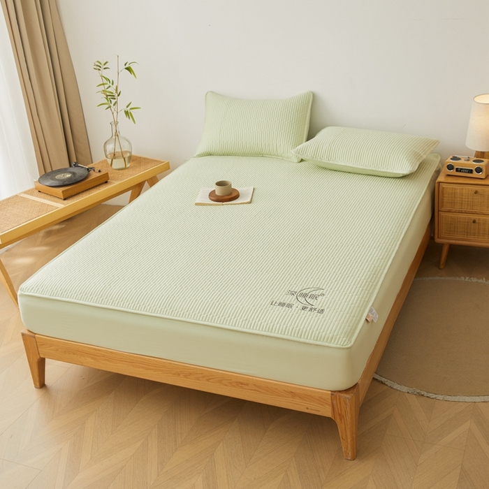 91家纺网 家纺一手货源 找家纺 邵依家纺 2026新款A类亲肤纯棉床笠系列-深睡眠 深睡眠-橄榄绿