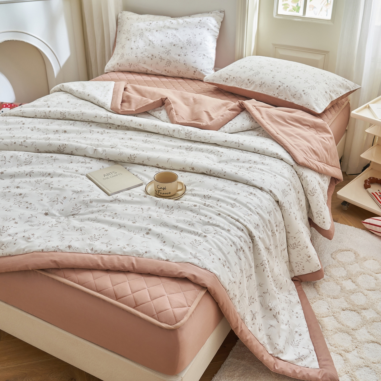 91家纺网 家纺一手货源 找家纺 吾诺家居 吾诺 2026新款 12868全棉印花棉花夏被四件套 全棉夏被四件套新疆棉花被 - 经典系列 田园花语