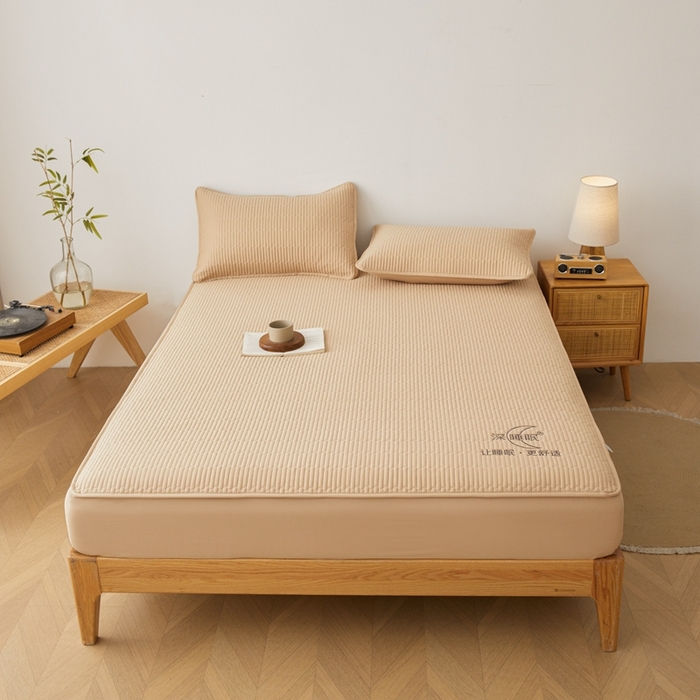 邵依家纺 2026新款A类亲肤纯棉床笠系列-深睡眠 深睡眠-暖栗卡