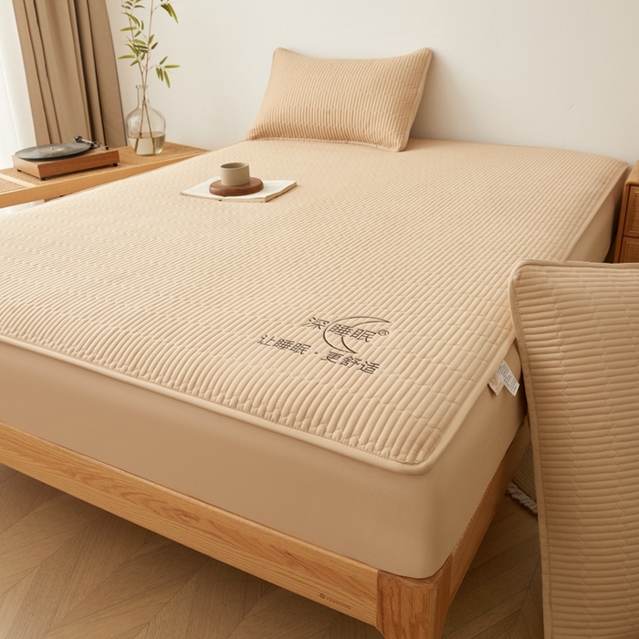 91家纺网 家纺一手货源 找家纺 邵依家纺 2026新款A类亲肤纯棉床笠系列-深睡眠 深睡眠-暖栗卡