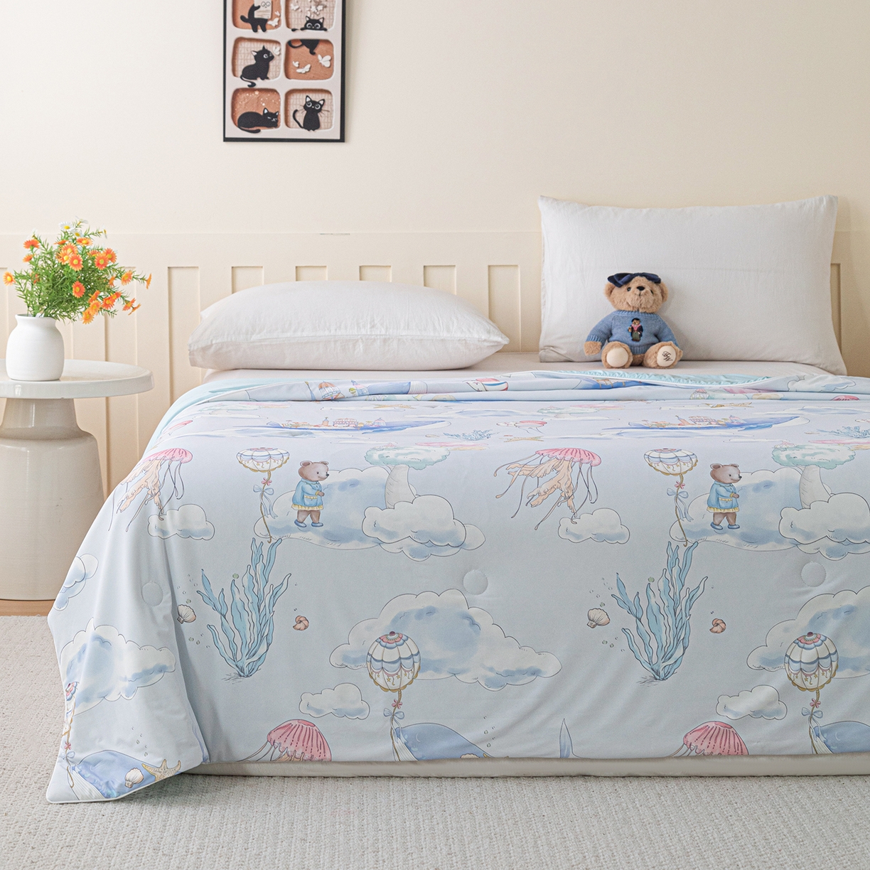 91家纺网 家纺一手货源 找家纺 （总）亿莱鑫 2026新款数码印花凉感丝夏被