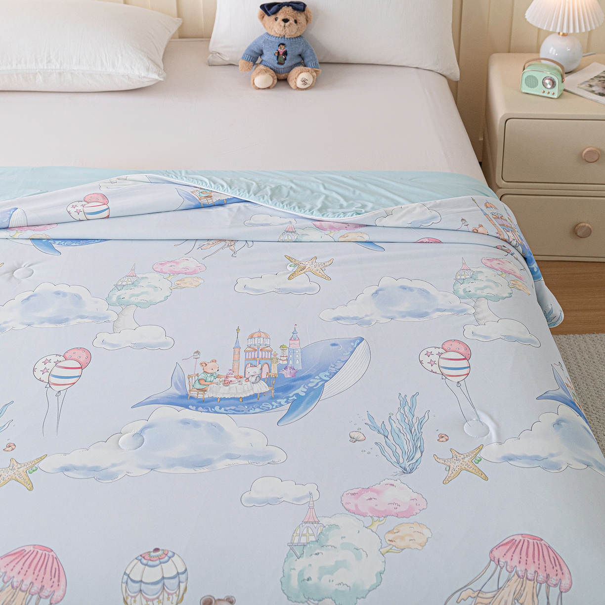 91家纺网 家纺一手货源 找家纺 （总）亿莱鑫 2026新款数码印花凉感丝夏被