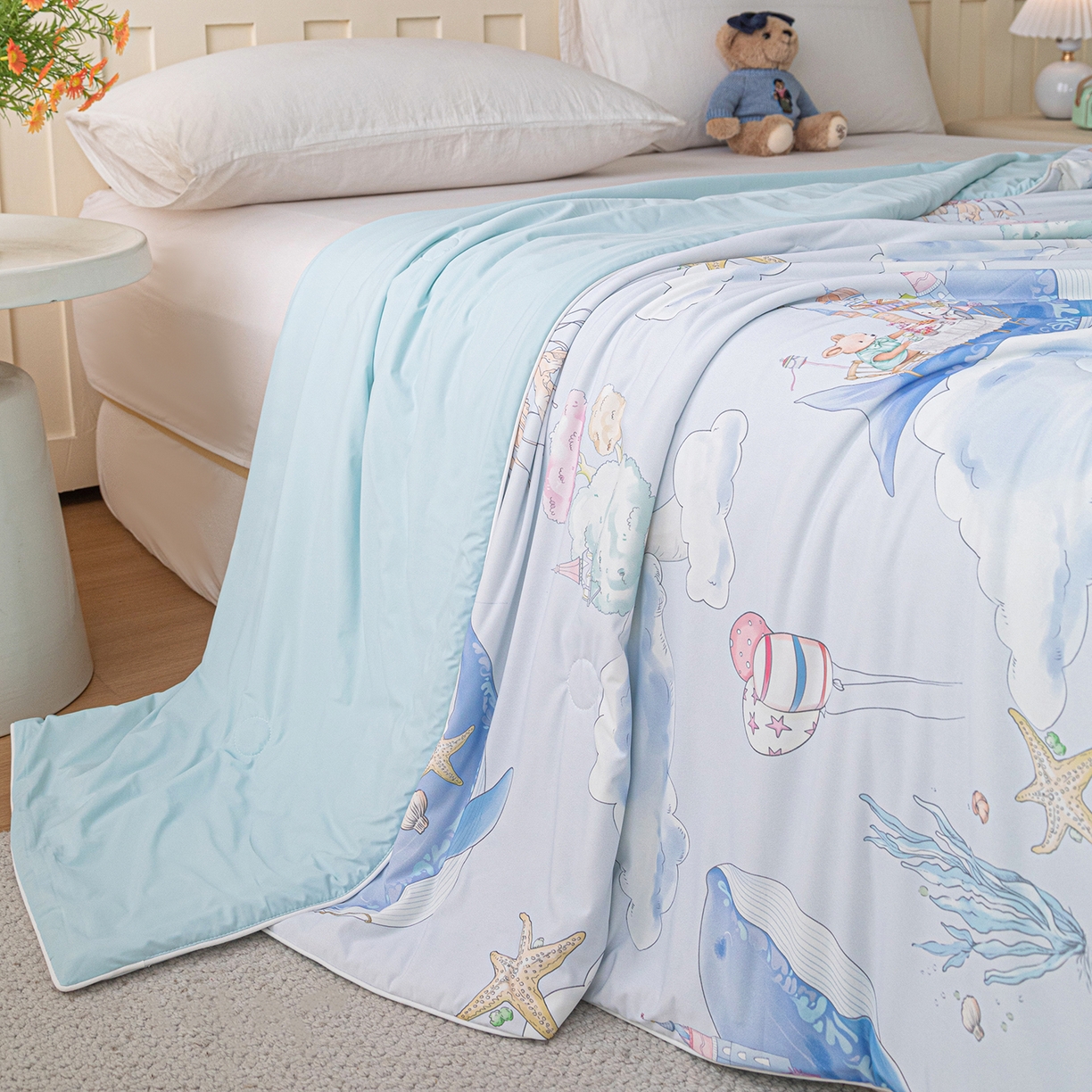 91家纺网 家纺一手货源 找家纺 （总）亿莱鑫 2026新款数码印花凉感丝夏被