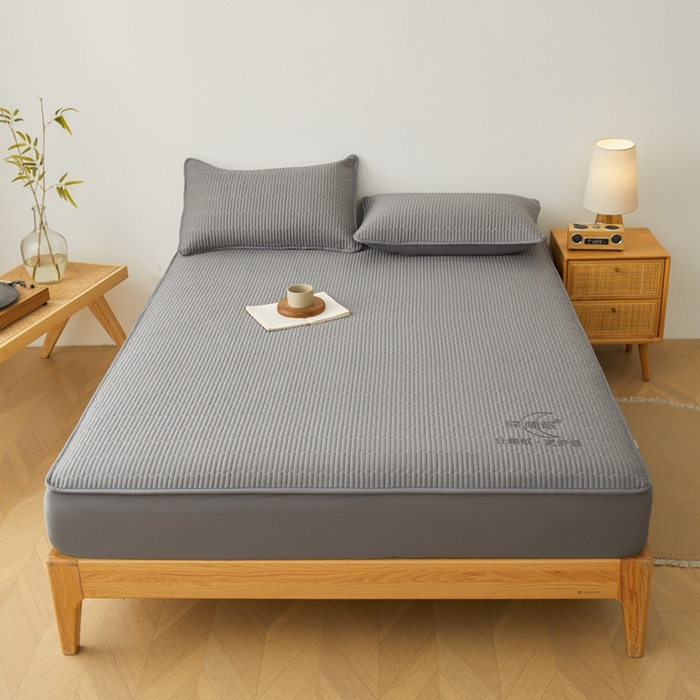 邵依家纺 2026新款A类亲肤纯棉床笠系列-深睡眠 深睡眠-石墨灰