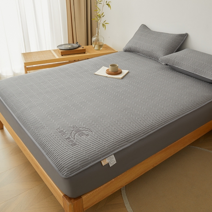 91家纺网 家纺一手货源 找家纺 邵依家纺 2026新款A类亲肤纯棉床笠系列-深睡眠 深睡眠-石墨灰