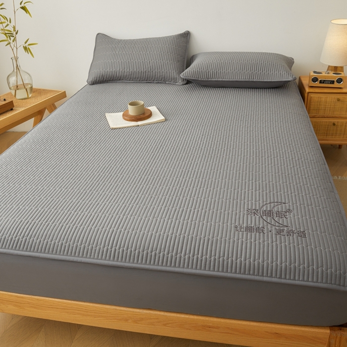 91家纺网 家纺一手货源 找家纺 邵依家纺 2026新款A类亲肤纯棉床笠系列-深睡眠 深睡眠-石墨灰