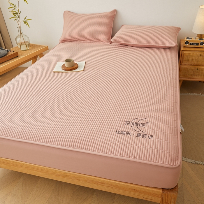 91家纺网 家纺一手货源 找家纺 邵依家纺 2026新款A类亲肤纯棉床笠系列-深睡眠 深睡眠-胭脂红