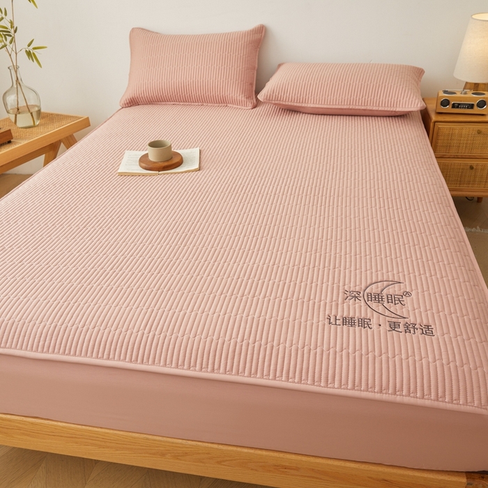 91家纺网 家纺一手货源 找家纺 邵依家纺 2026新款A类亲肤纯棉床笠系列-深睡眠 深睡眠-胭脂红