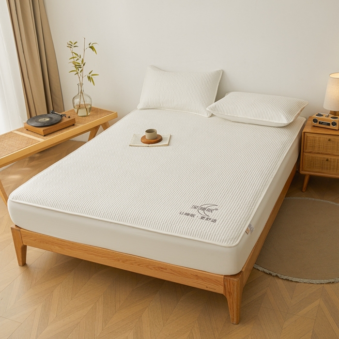 91家纺网 家纺一手货源 找家纺 邵依家纺 2026新款A类亲肤纯棉床笠系列-深睡眠 深睡眠-珍珠白