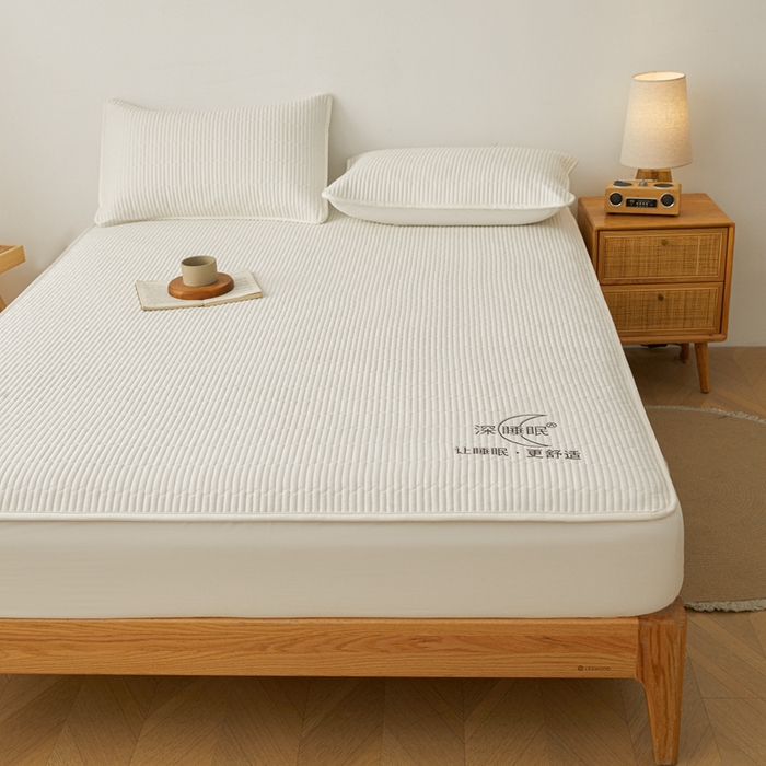 91家纺网 家纺一手货源 找家纺 邵依家纺 2026新款A类亲肤纯棉床笠系列-深睡眠 深睡眠-珍珠白