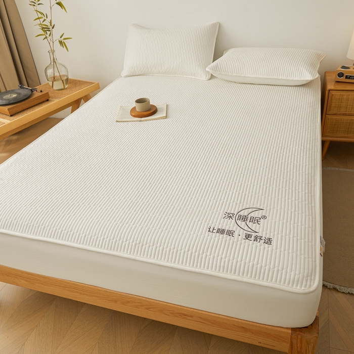 91家纺网 家纺一手货源 找家纺 邵依家纺 2026新款A类亲肤纯棉床笠系列-深睡眠 深睡眠-珍珠白