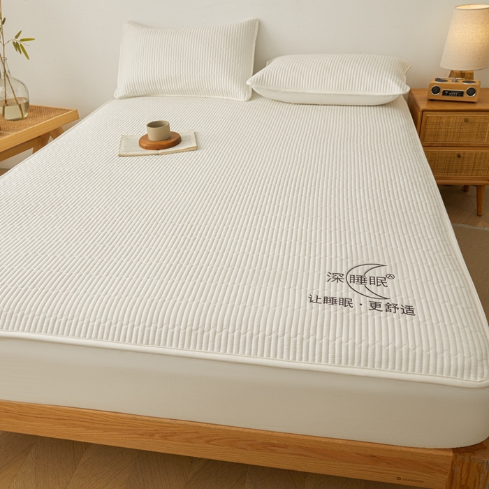 91家纺网 家纺一手货源 找家纺 邵依家纺 2026新款A类亲肤纯棉床笠系列-深睡眠 深睡眠-珍珠白