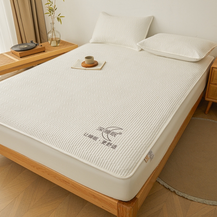 91家纺网 家纺一手货源 找家纺 邵依家纺 2026新款A类亲肤纯棉床笠系列-深睡眠 深睡眠-珍珠白