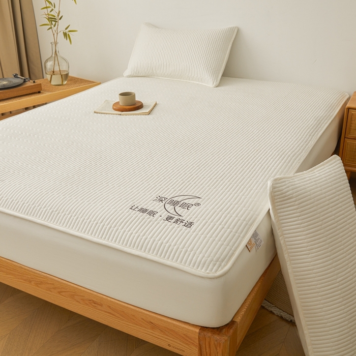 91家纺网 家纺一手货源 找家纺 邵依家纺 2026新款A类亲肤纯棉床笠系列-深睡眠 深睡眠-珍珠白