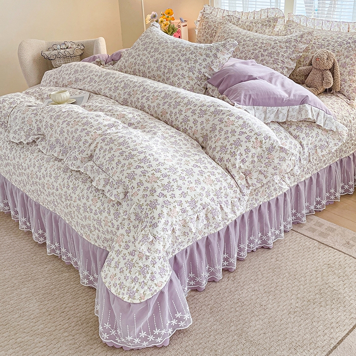 91家纺网 家纺一手货源 找家纺 （总）艺慕家纺 2025新款时尚印花牛奶绒床盖四件套