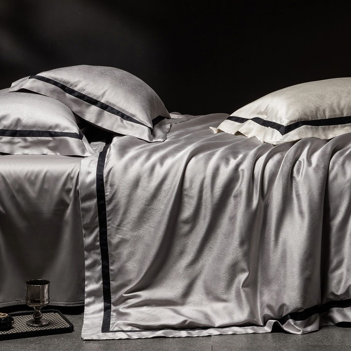 初拾 2026新款“老钱风”高精密金银丝轻奢极简四件套-玛丽亚 玛丽亚-星河灰