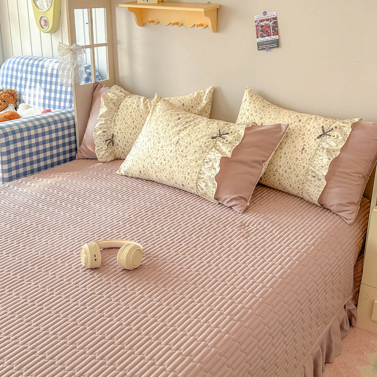 91家纺网 家纺一手货源 找家纺 美梦家纺 2026春夏新款加厚云感棉床盖四件套 憧憬