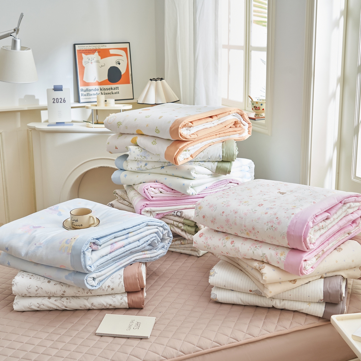 91家纺网 家纺一手货源 找家纺 吾诺家居 吾诺 2026新款 12868全棉印花棉花夏被四件套 全棉夏被四件套新疆棉花被 - 经典系列 组合（仅参考）