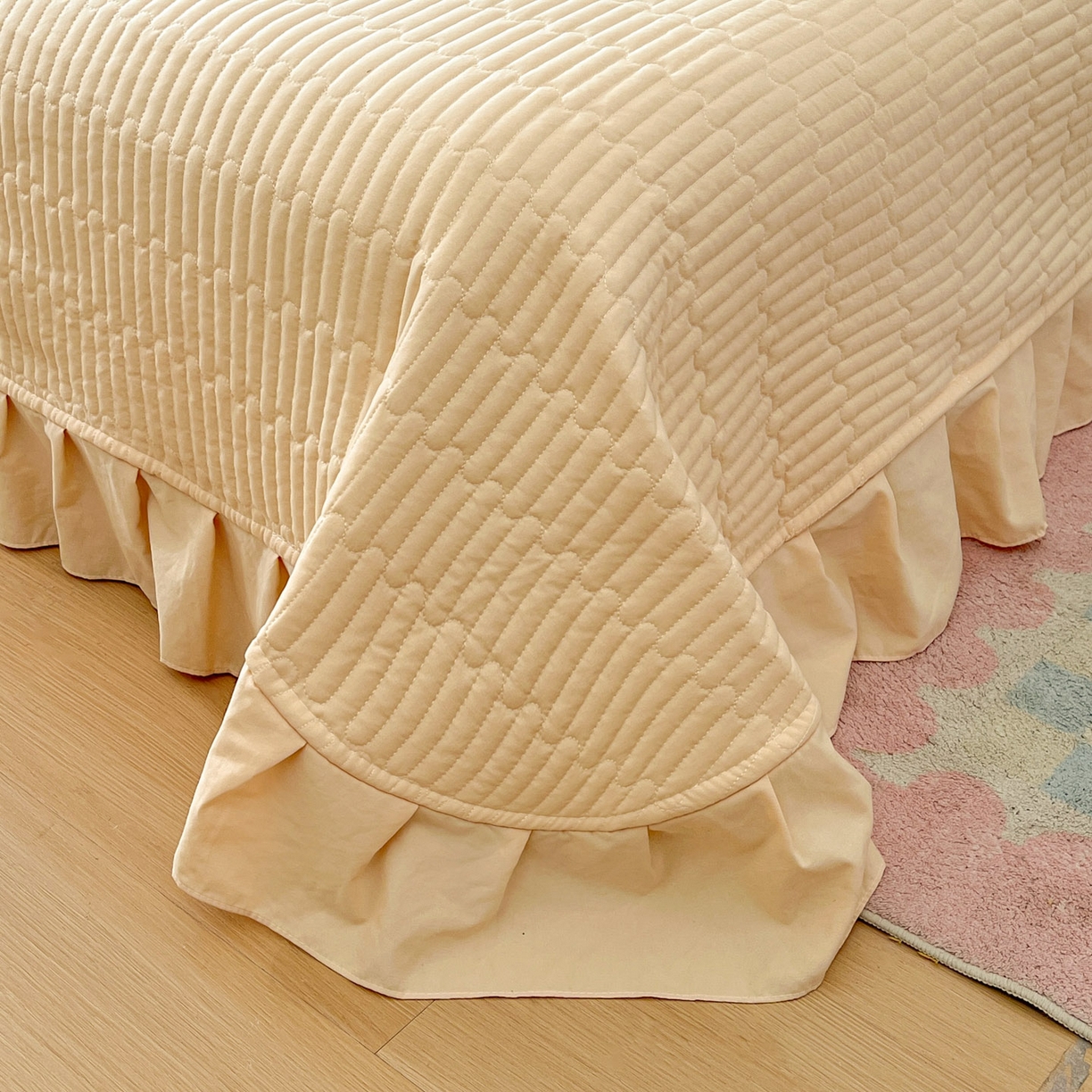 91家纺网 家纺一手货源 找家纺 美梦家纺 2026春夏新款加厚云感棉床盖四件套 花影