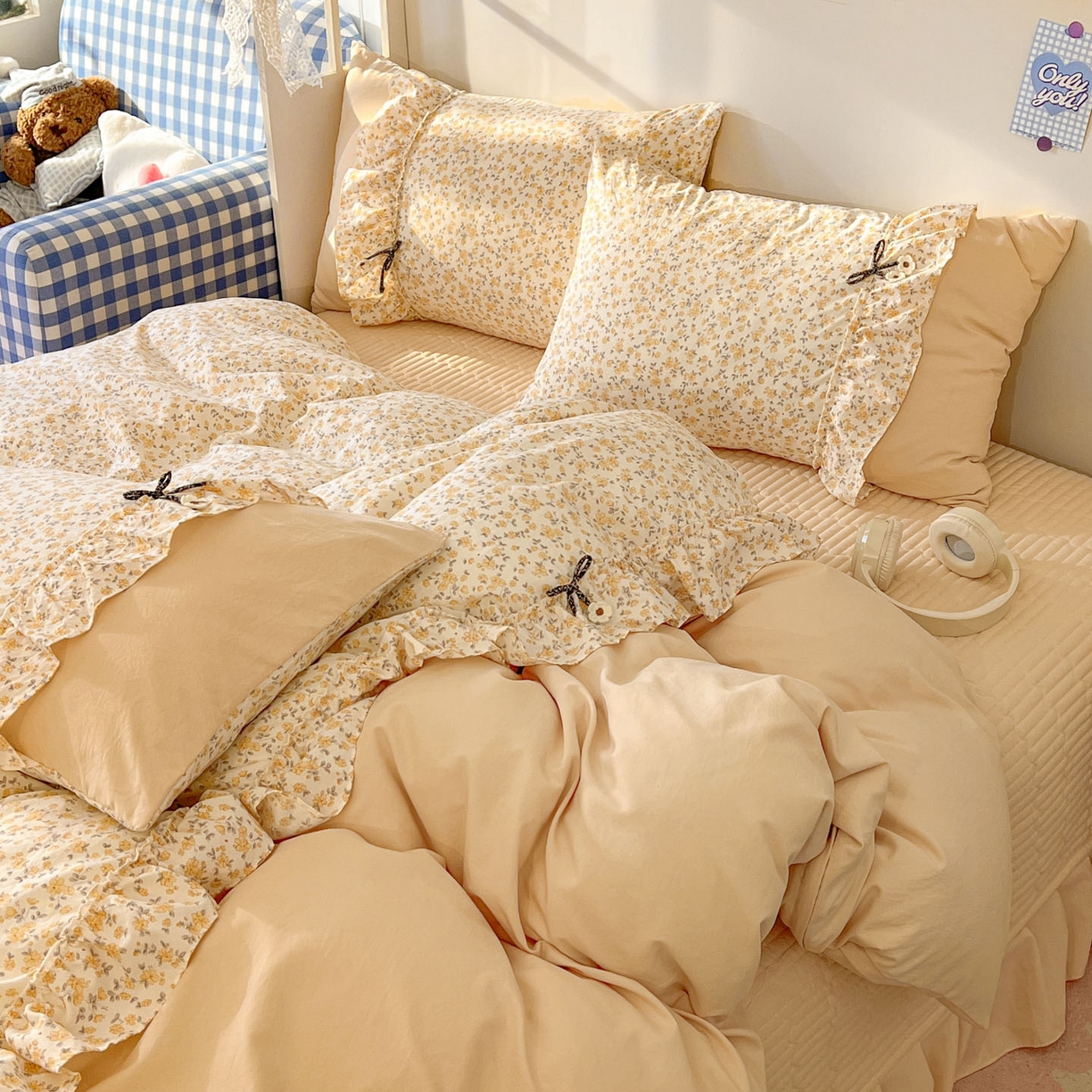 91家纺网 家纺一手货源 找家纺 美梦家纺 2026春夏新款加厚云感棉床盖四件套 花影