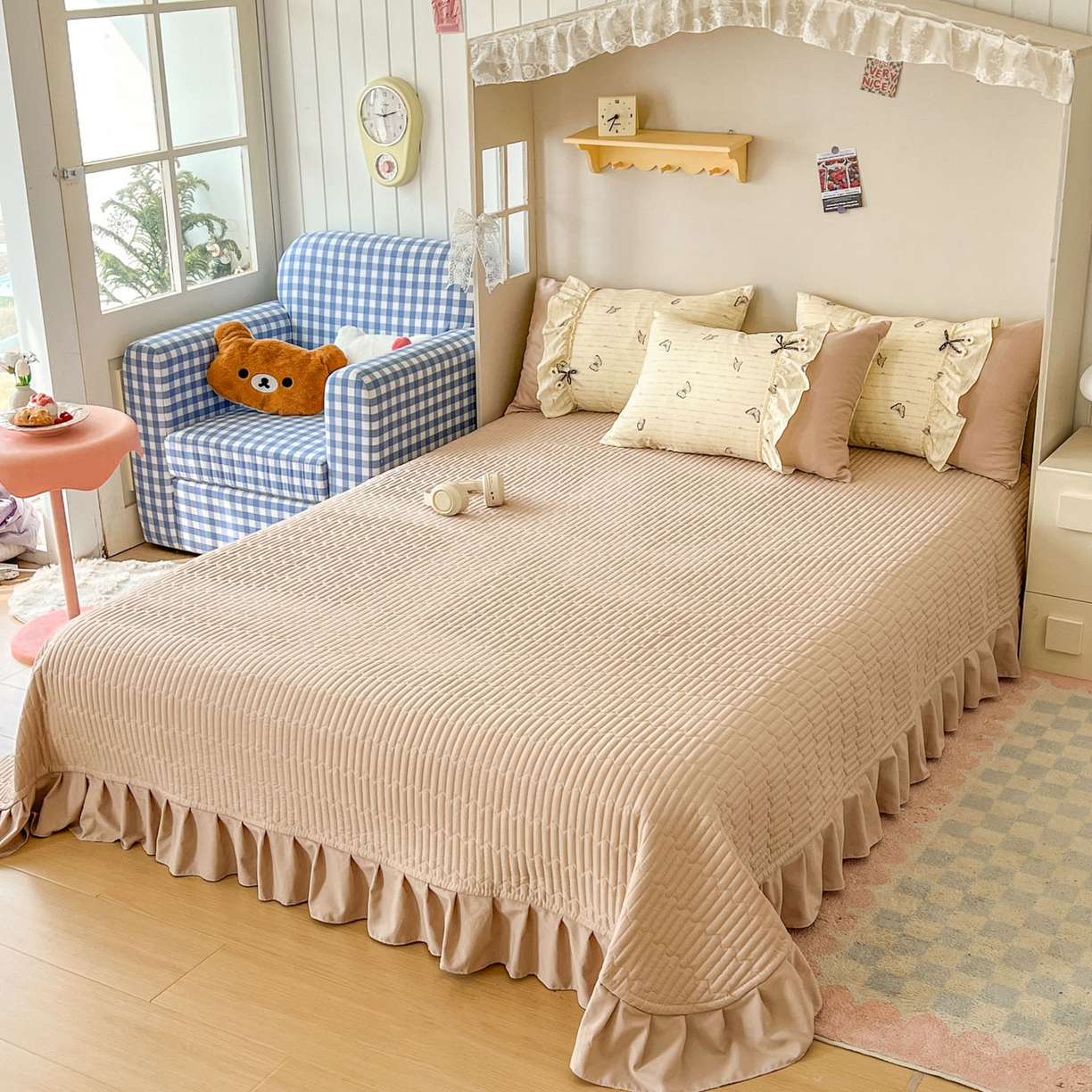 91家纺网 家纺一手货源 找家纺 美梦家纺 2026春夏新款加厚云感棉床盖四件套 漫花蝶舞